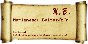 Marienescu Baltazár névjegykártya